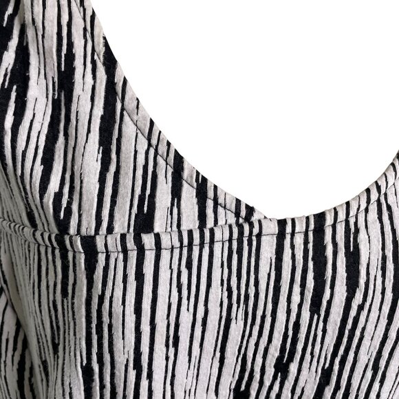 Lane Bryant Womens Black White Striped Sleeveless Belted Dress Plus Size 28 u - Picture 6 of 11